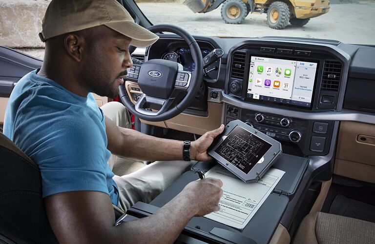 a man at work in the 2021 Ford F-150 King Ranch