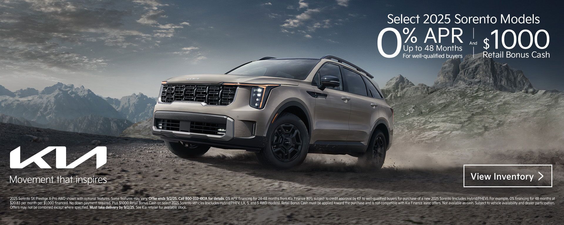 2025 Sorento 0% APR Offer