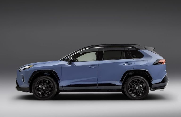 Side view of the used Toyota RAV4 Blue