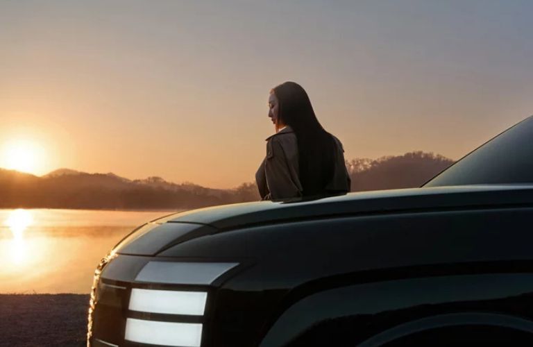 2026 Hyundai Palisade front end with a person