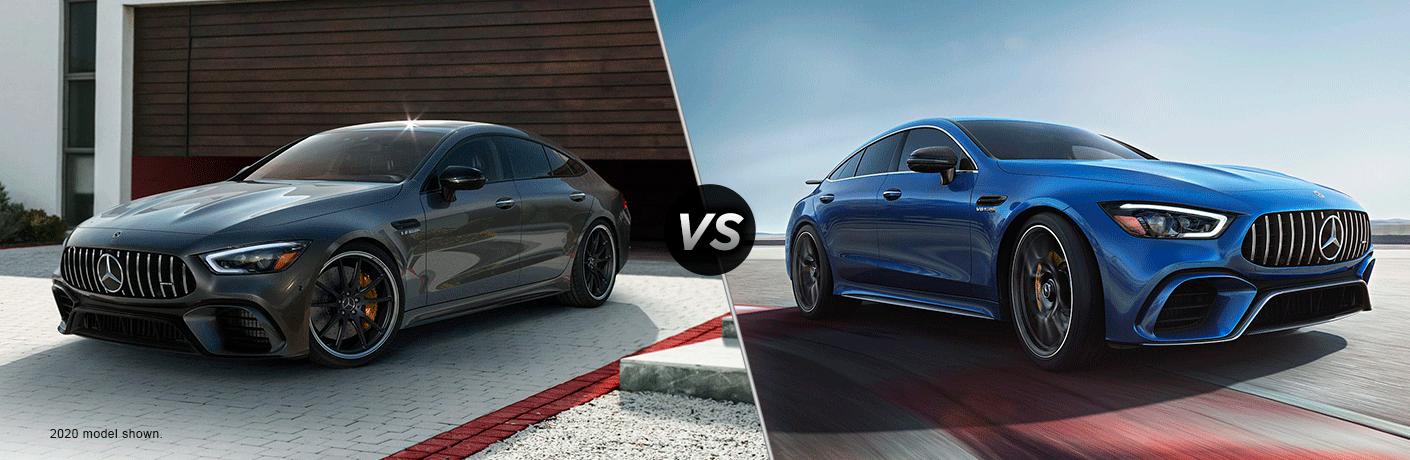 2021 MB AMG GT Coupe exterior front fascia driver side vs 2020 MB GT Coupe exterior front fascia passenger side