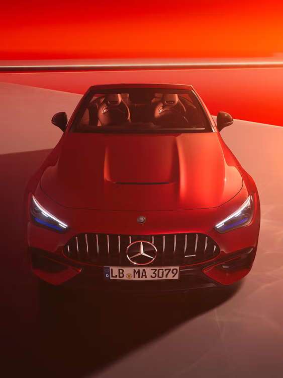 A front exterior view of the 2026 Mercedes-AMG® CLE 53 Cabriolet