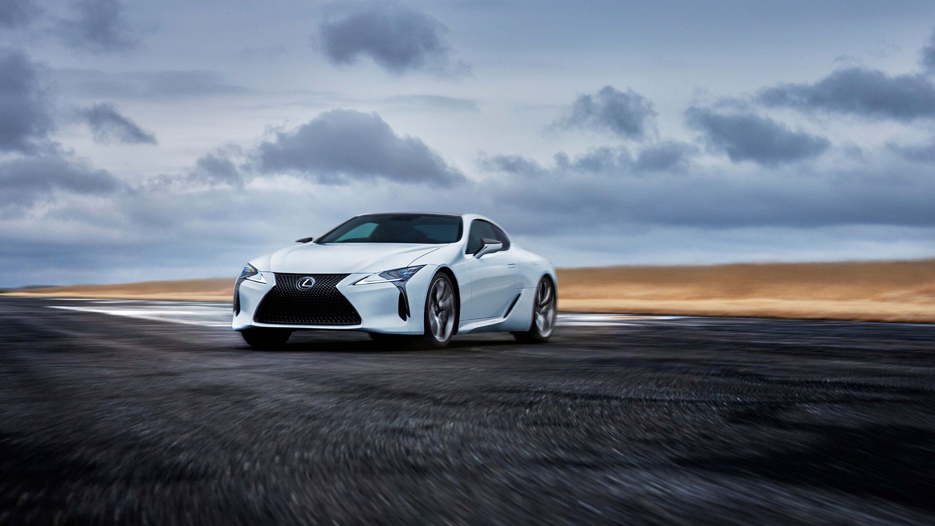 Exterior of the Lexus LC Hybrid shown in Ultra White.