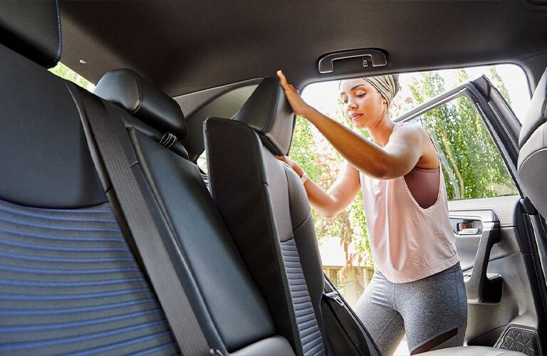 2021 Toyota RAV4 Hybrid black backseat