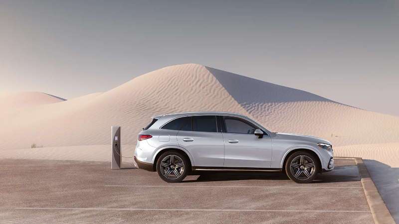A side exterior view of the 2025 Mercedes-Benz GLC 350e 4MATIC® SUV