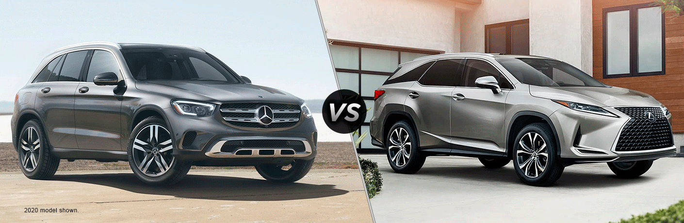 2021 MB GLC exteiror front fascia passenger side vs 2021 Lexus RX exterior front fascia passenger side