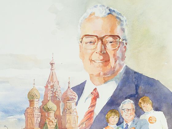 An illustration of Bert Boeckmann for his Hero for the Planet honor