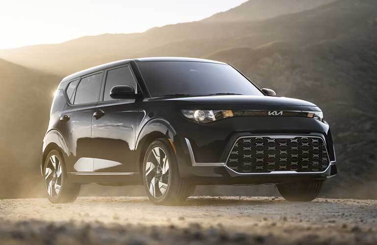 front quarter view of a used Kia hatchback