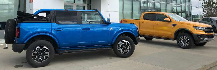 2021 Ford Bronco 4-Door Outer Banks with 2021 Ford Ranger at Ford Dealership