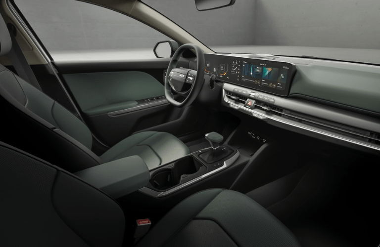Steering wheel and infotainment screen of the 2025 Kia K4