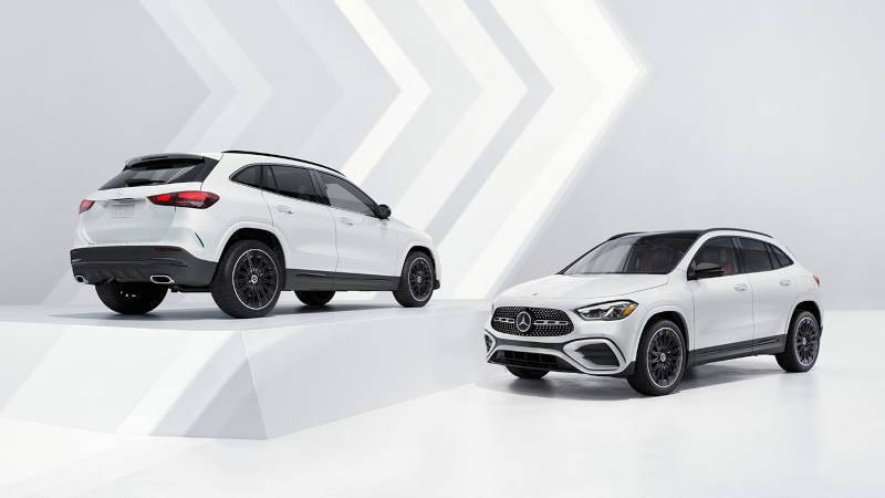 Front and rear views of the 2026 GLA 250 SUV