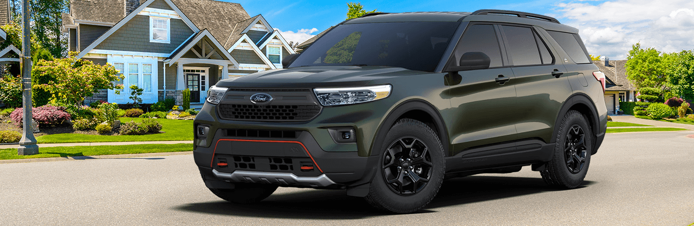 2023 Ford Explorer Timberline front view in front of a house