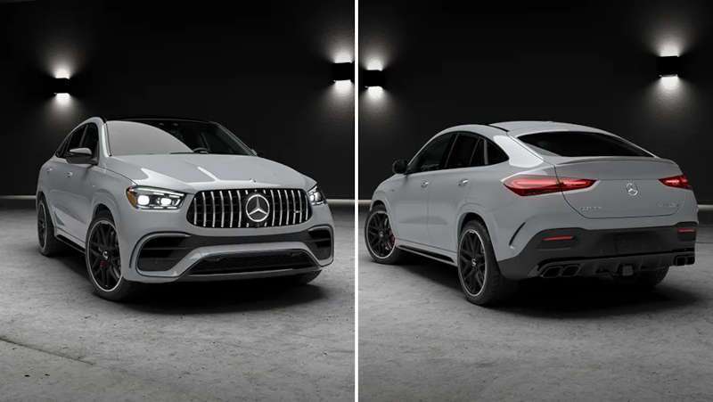 Front and rear exterior views of the 2026 Mercedes-Benz AMG® GLE 63 S Coupe