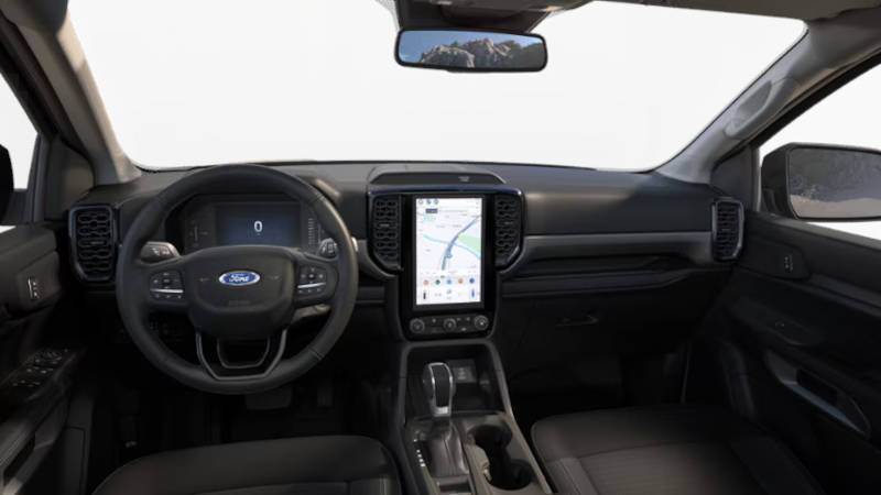 A view of the cockpit and controls in the 2025 Ford Ranger XLT