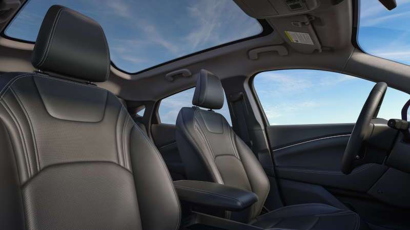The sporty and luxurious cabin with sunroof in the 2026 Ford Mustang Mach-E