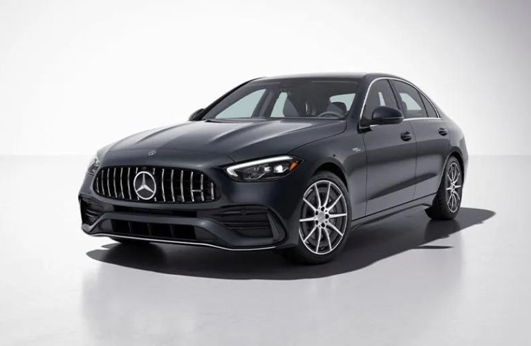 Front-quarter view of the 2024 Mercedes-Benz AMG C 43 4MATIC Sedan