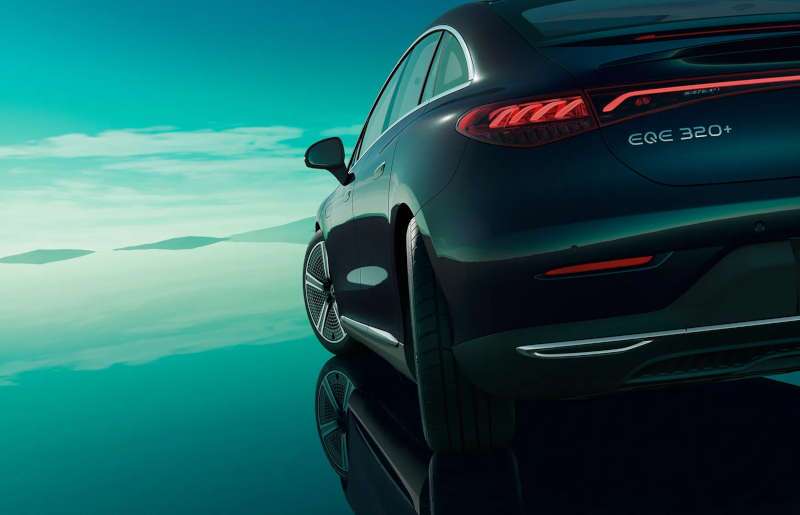 The rear end of the 2026 Mercedes-Benz EQE 320+ Sedan