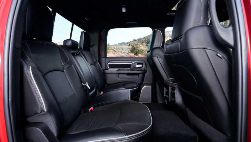 The rear seating in a Dodge Ram diesel truck