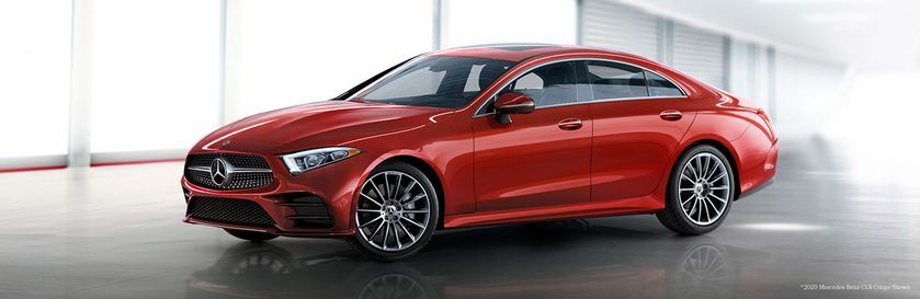 2021 MB CLS exterior front fascia driver side in white room with windows