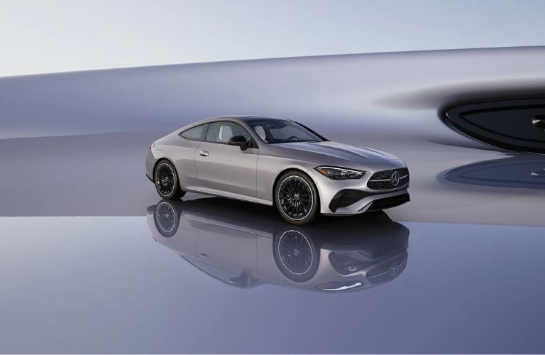 pre-owned CLE Coupe model in a grey room