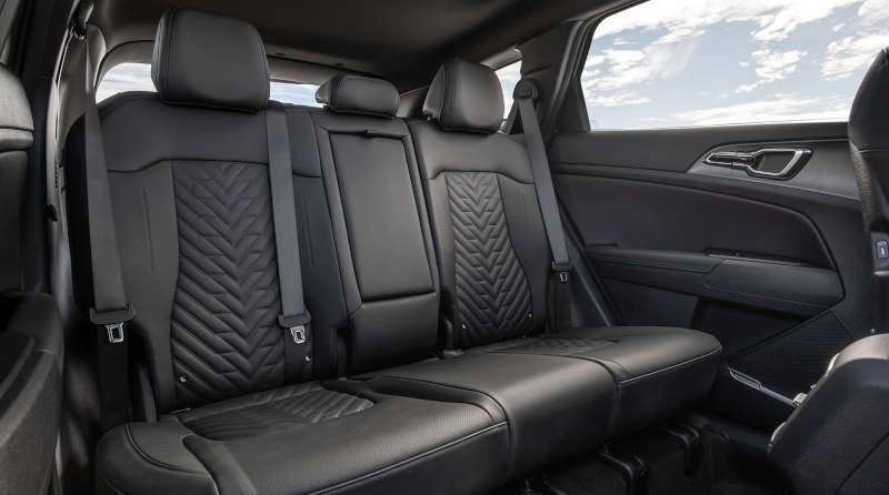 The rear row of seating in the 2026 Kia Sportage.
