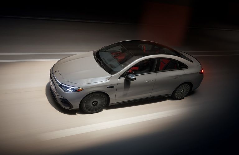 Aerial view of the 2027 Mercedes-Benz CLA 350 4MATIC® Electric Sedan