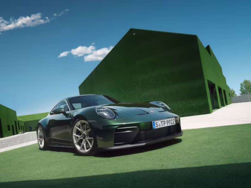 A front 3/4 exterior view of the Porsche 911 GT3 Touring