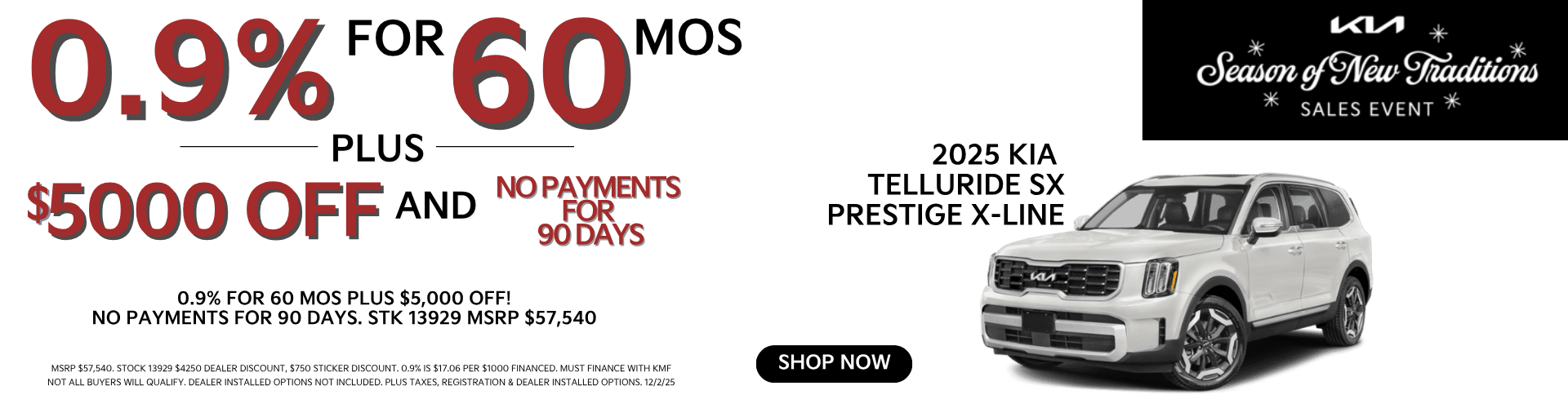 November 2025 Kia  Telluride SX PRESTIGE X-LINE