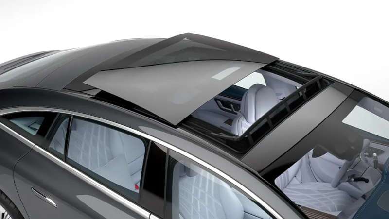 The panoramic sunroof on the 2025 Mercedes-Benz EQS 450 4MATIC® Sedan