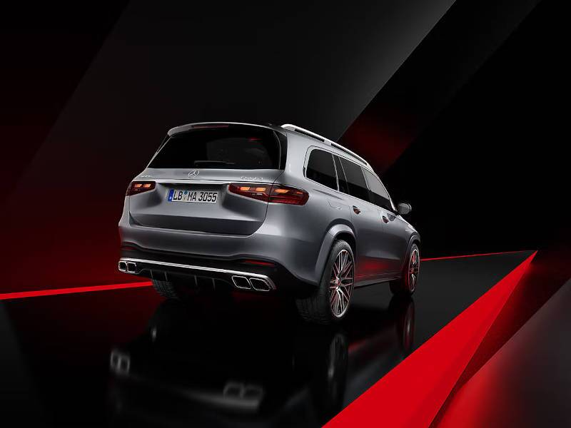 A rear quarter external view of the 2025 Mercedes-Benz AMG® GLS 63 SUV