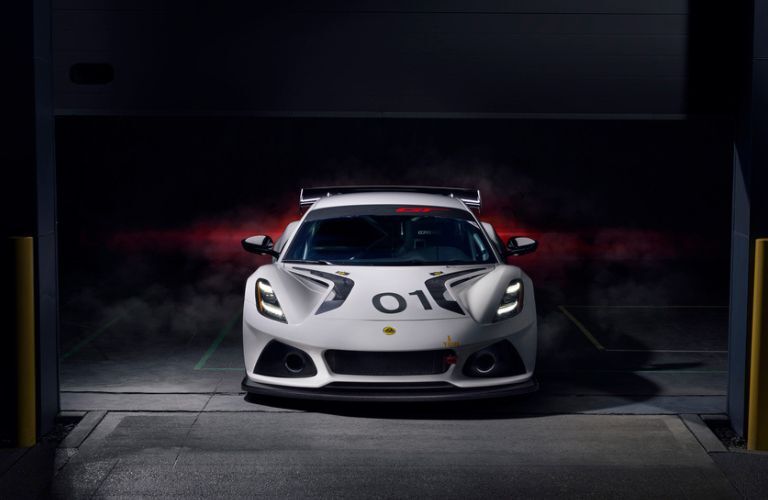 A Lotus Emira GT4 front view