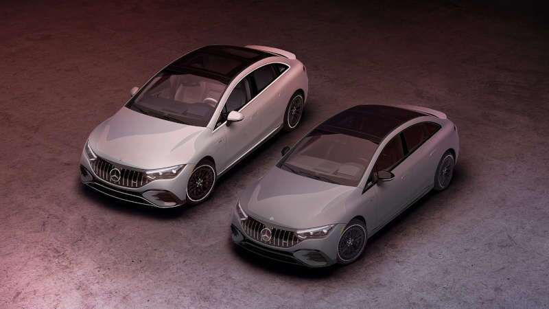 A top-down exterior view of the 2026 Mercedes-Benz AMG® EQE Sedan