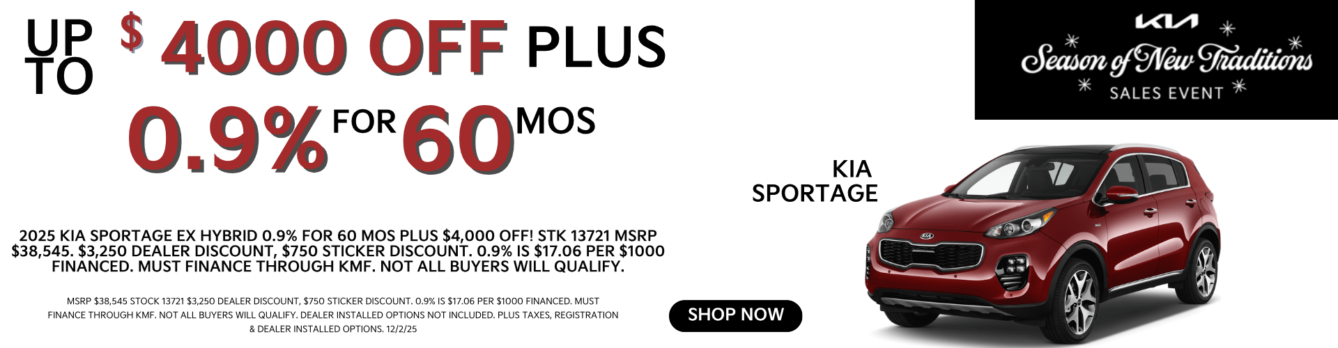 November Kia Sportage