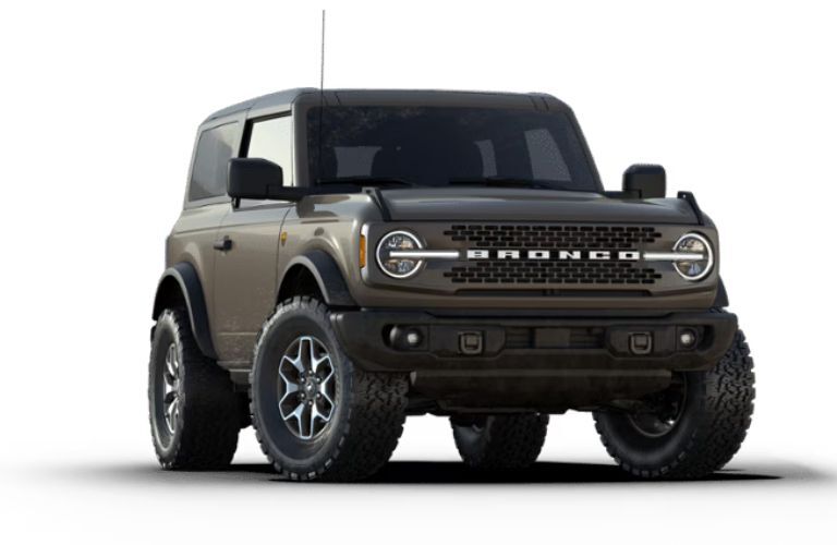 2025 Ford Bronco Badlands front view on white