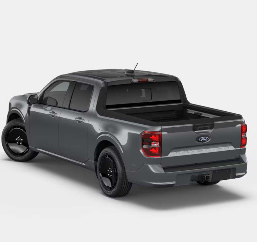 A rear exterior view of the 2026 Ford Maverick Lobo