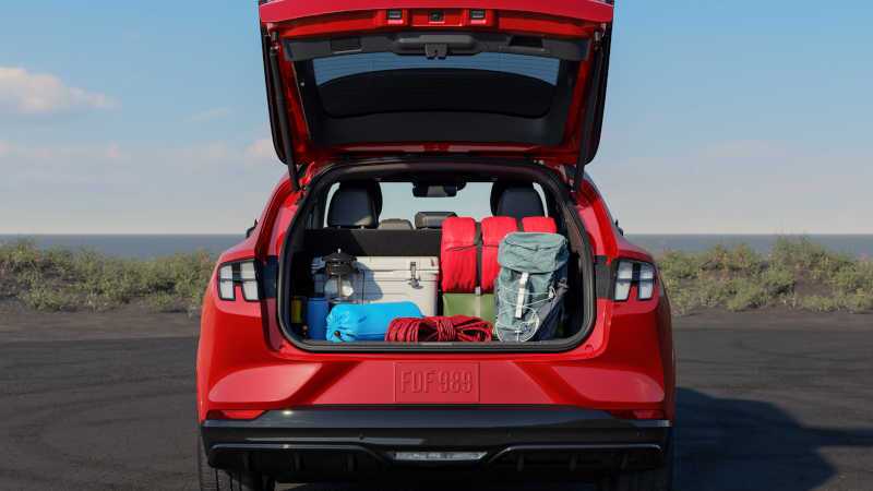 The large cargo area in the 2026 Ford Mustang Mach-E