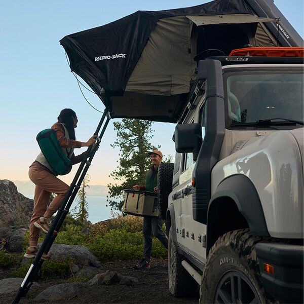 INEOS vehicle with camping tent on top of roof