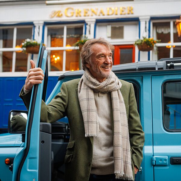 INEOS Founder Sir Jim Ratcliffe getting out of INEOS vehicle