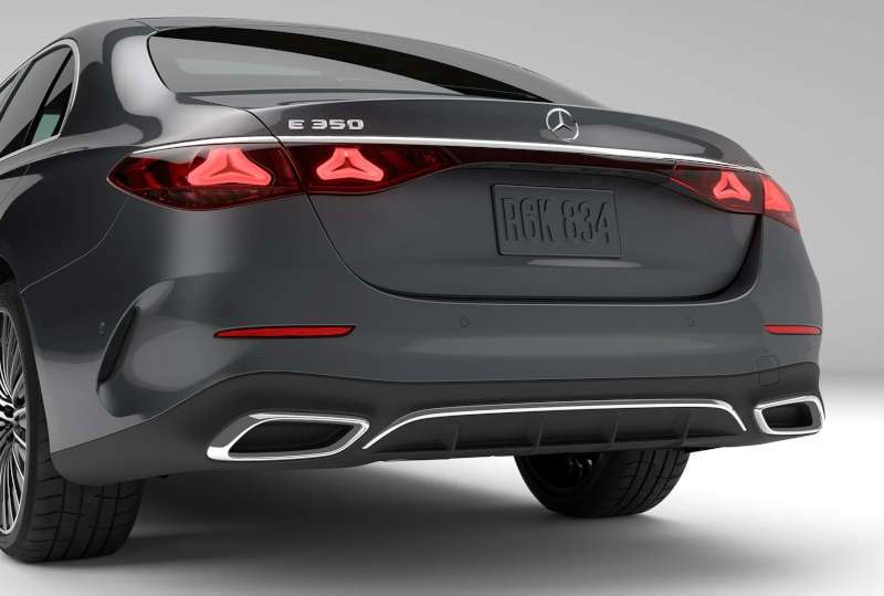 A rear exterior view of the 2026 Mercedes-Benz E-Class