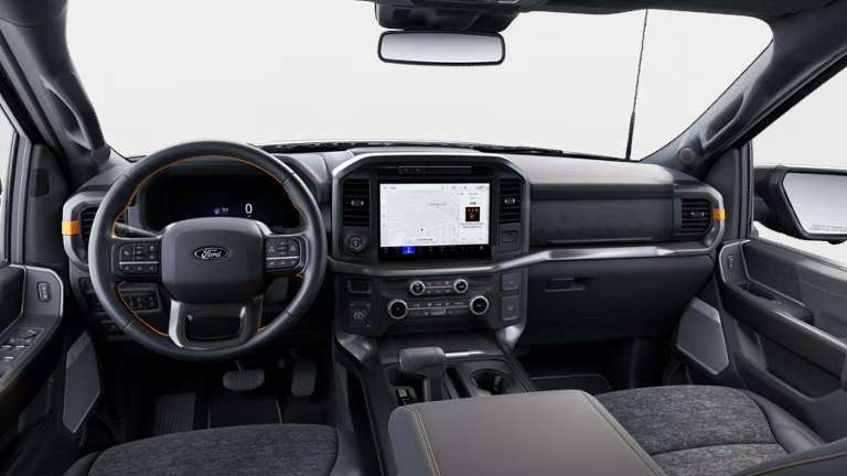 A view of the 2025 Ford F-150 Tremor cockpit and controls.