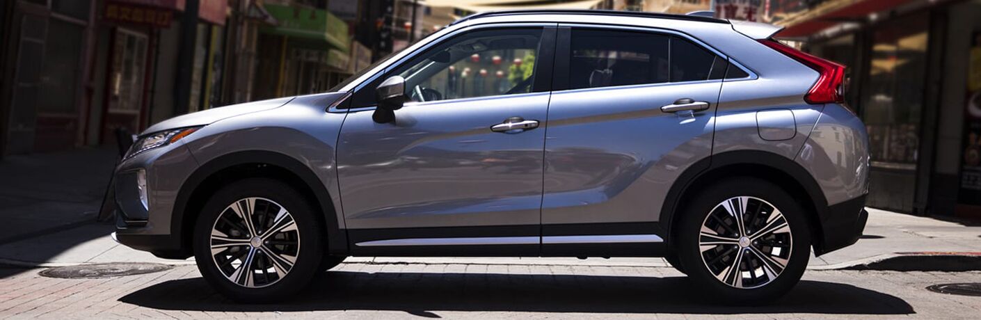 Side profile of gray-colored 2019 Mitsubishi Eclipse Cross