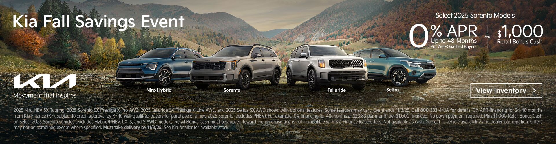2025 Kia Fall Savings Event