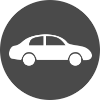 Grey dot with car icon