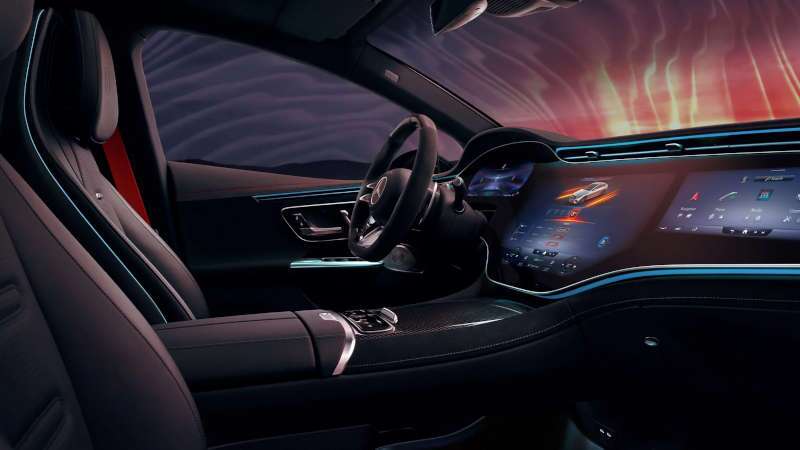 The cockpit of the 2026 Mercedes-Benz AMG® EQE Sedan