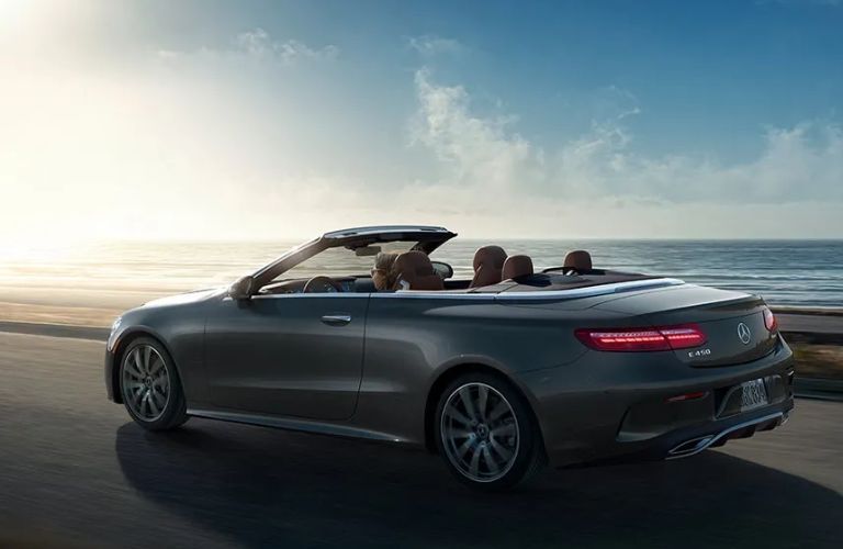 Rear three-quarter view of the 2023 Mercedes-Benz E-Class Cabriolet