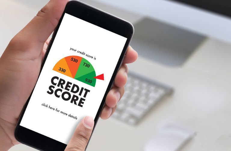 Image of credit score in a mobile app