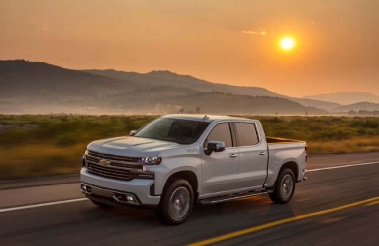 2019 Chevy Silverado driving on the road