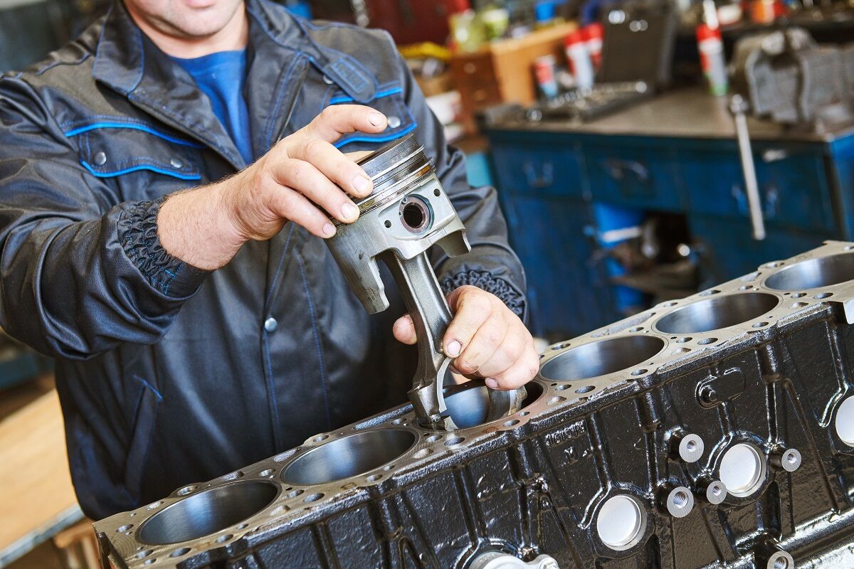 A man checking his commercial truck repair tools