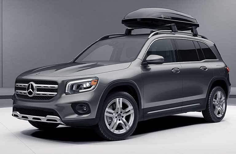 2020 MB GLB exterior front fascia driver side in gray and white room