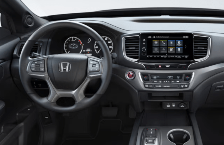 2025 Honda Ridgeline steering wheel and dashboard